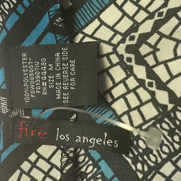 FIRE LOS ANGELS MAXI LONG BUTTON DOWN DRESS | SIZE MEDIUM | BLUE WHITE AND NAVY - Picture 4 of 4